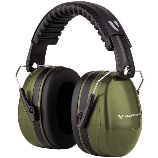 Green - V-Fort Professional Passive Noise Cancelling Earmuffs | DIY, Lawn mowing, Construction (32dB SNR)