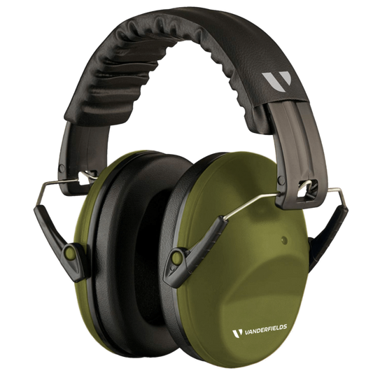 Army Green -V-Slick Shooting Ear Protection Earmuffs | Noise Reduction, Adjustable Fit (26dB SNR)