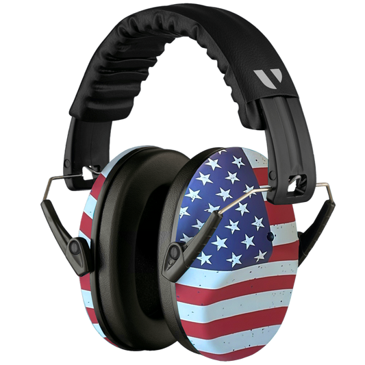 American Flag - V-Star Kid's Earmuffs - Comfortable Hearing Protection for Kids (26dB SNR)